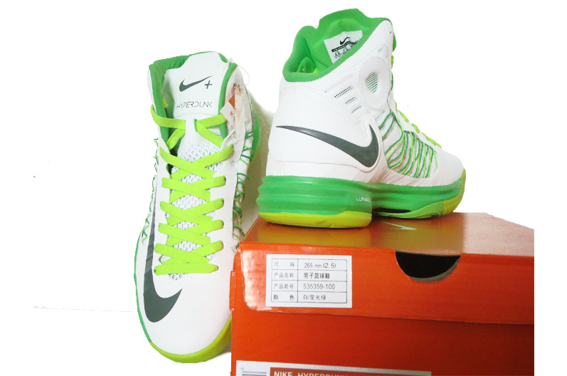 Nike Lunar Hyperdunk X Olympic White Green Yellow Black Logo Shoes