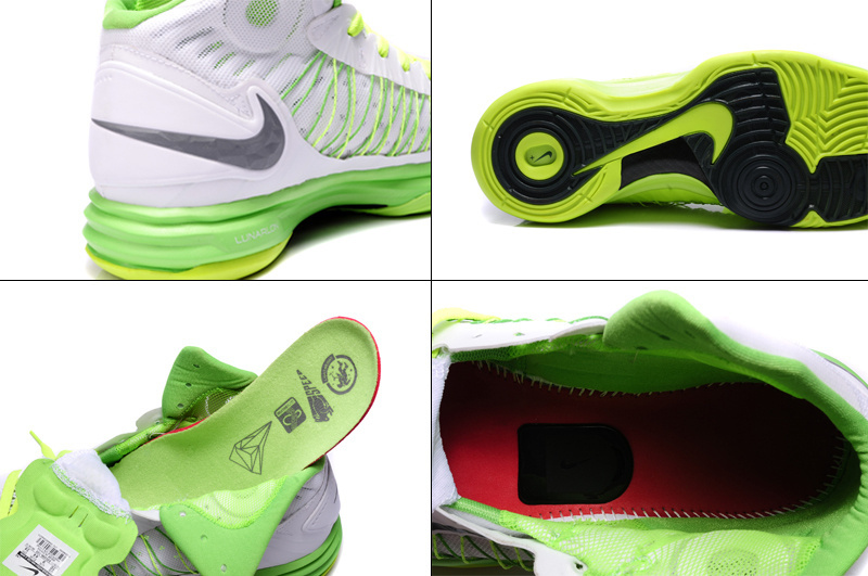 Nike Lunar Hyperdunk X Olympic White Green Yellow Black Logo Shoes