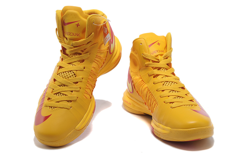 Nike Lunar Hyperdunk X Olympic Yellow Red Logo Shoes