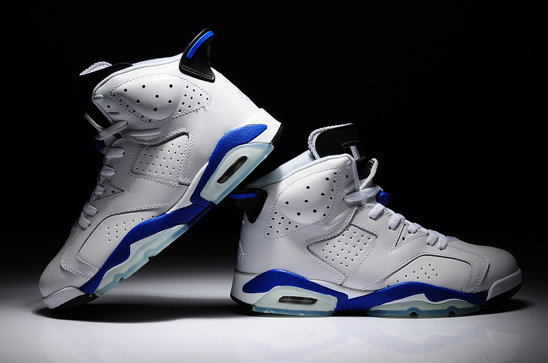 New Nike Jordan 6 Retro Shoes White Blue Shoes