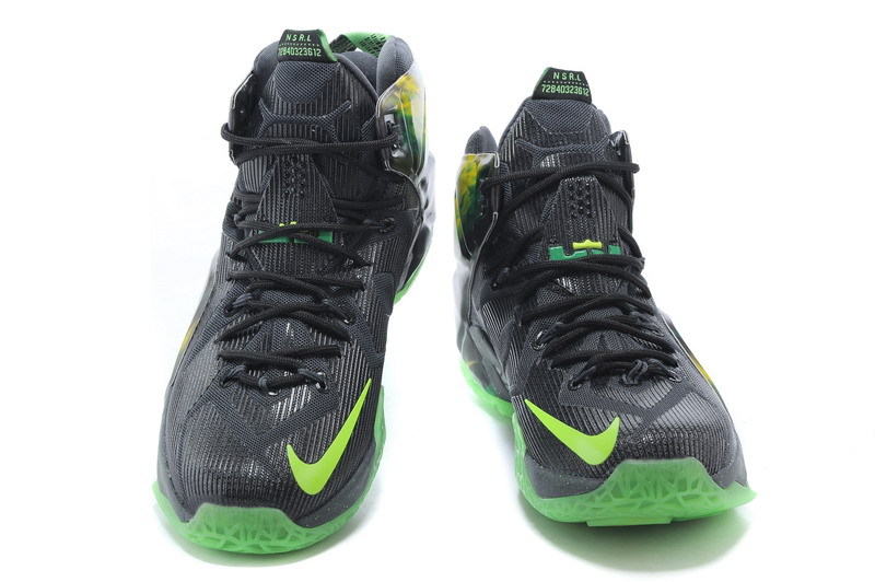 New Nike Lebron James 12 Black Green Shoes