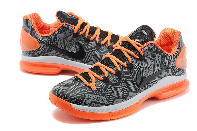 Nike Kevin Durant 5 Grey Black Orange Basketball Shoes