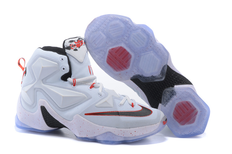 Nike Lebron James 13 White Red Black Shoes