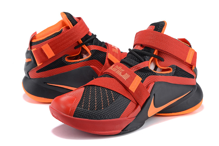 lebron james shoes black and orange